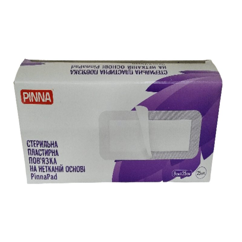 Стерильна пластирна пов'язка на нетканій основі PinaPad 9см х 25см